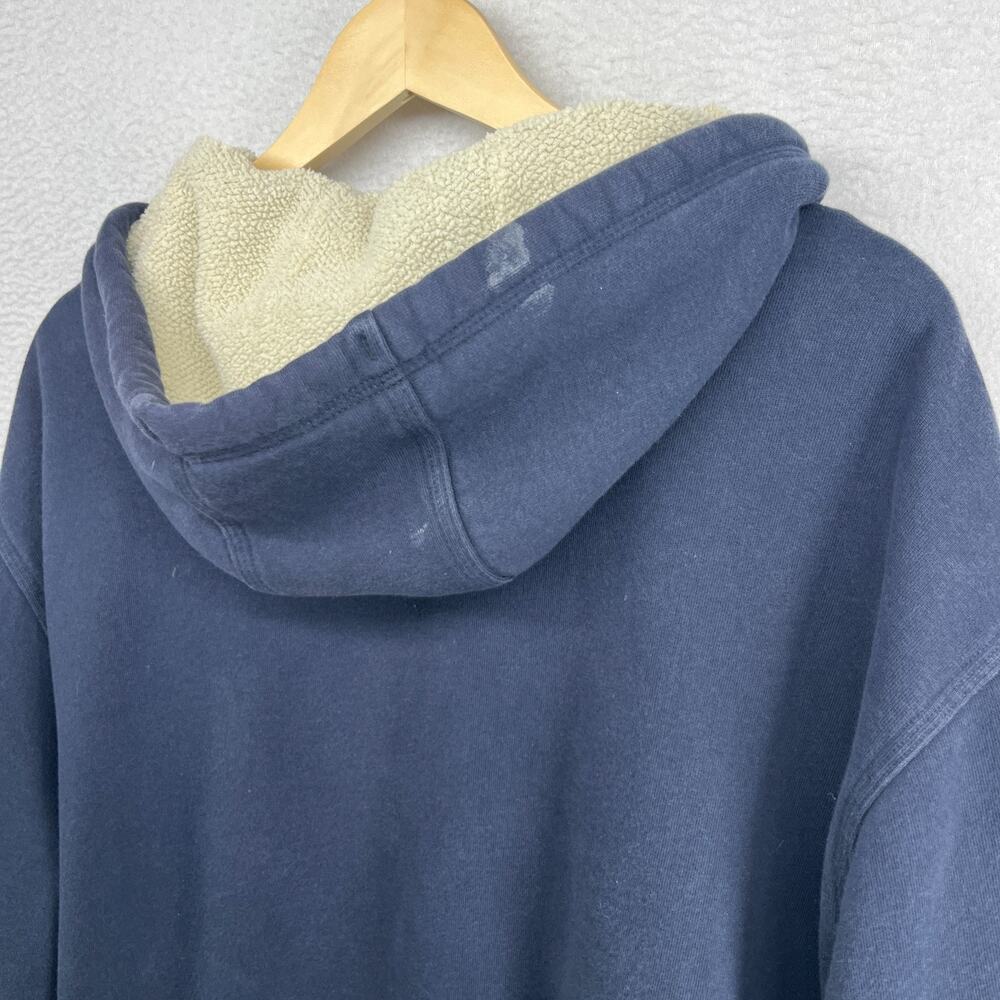 LL BEAN Hoodie Mens XLT Katahdin Iron Works Sweatshirt Fleece Lined Zip Up Blue - Picture 8 of 11